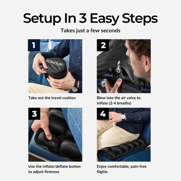 NWOT Sondur Travel Seat Cushion Never Used in Bags (2 in pack) - Picture 7 of 12